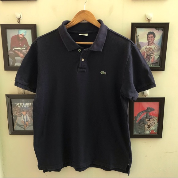 Lacoste Navy blue Polo (M-L) (strain) - Picture 6 of 10